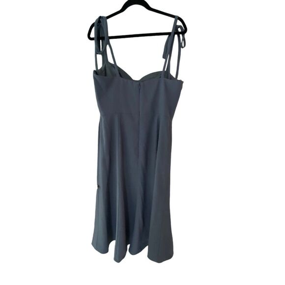 Norstrom Dessy Collections 3069 Midi Bustier Dress Silverstone Gray Size 14 - Picture 6 of 15